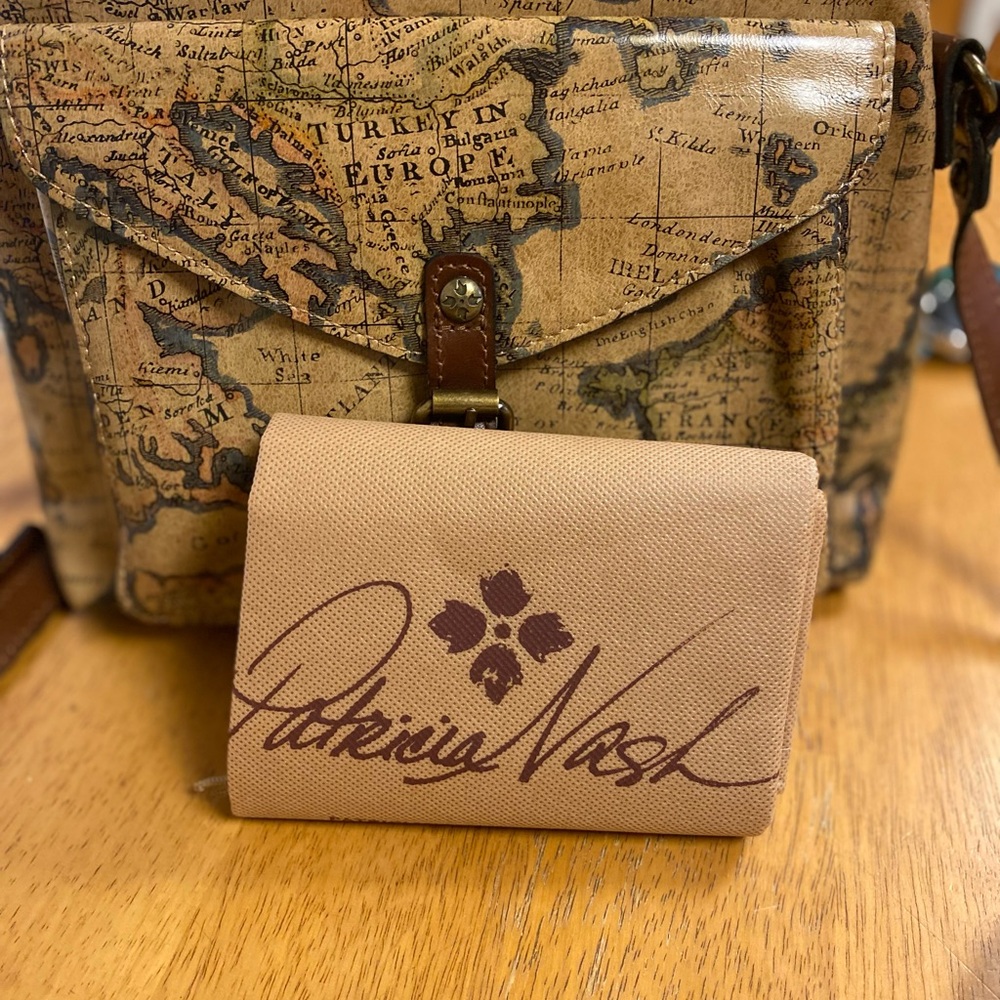 Patricia Nash Vintage Map Print Bag and Wallet Set